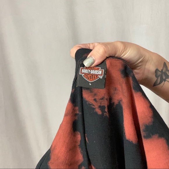 HARLEY DAVIDSON CUSTOM BLEACH DISTRESSED TEE SHIRT - Picture 5 of 5